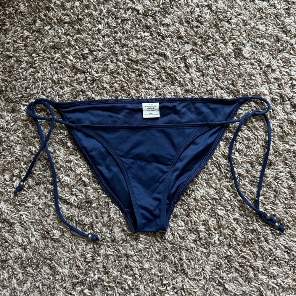Abercrombie navy string bikini bottom
